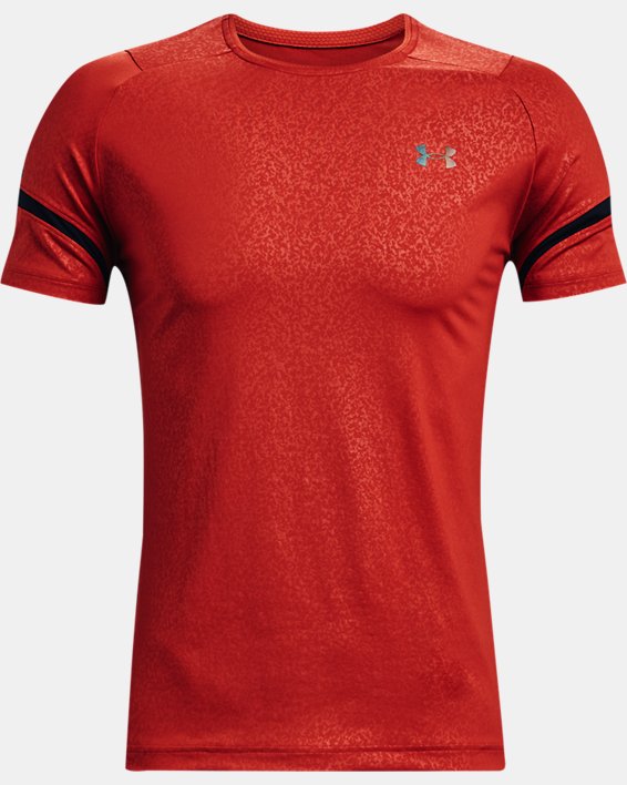 Men's UA RUSH™ HeatGear® 2.0 Emboss Short Sleeve, Orange, pdpMainDesktop image number 6